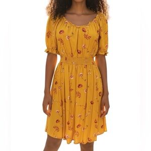 PRICE DROP!!! Luxology Floral Boho Peasant Yellow Dress